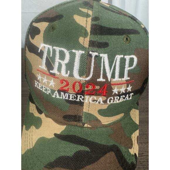Trump 2024 Keep America Great Camo hat embroidered adjustable baseball cap USA - Picture 2 of 4